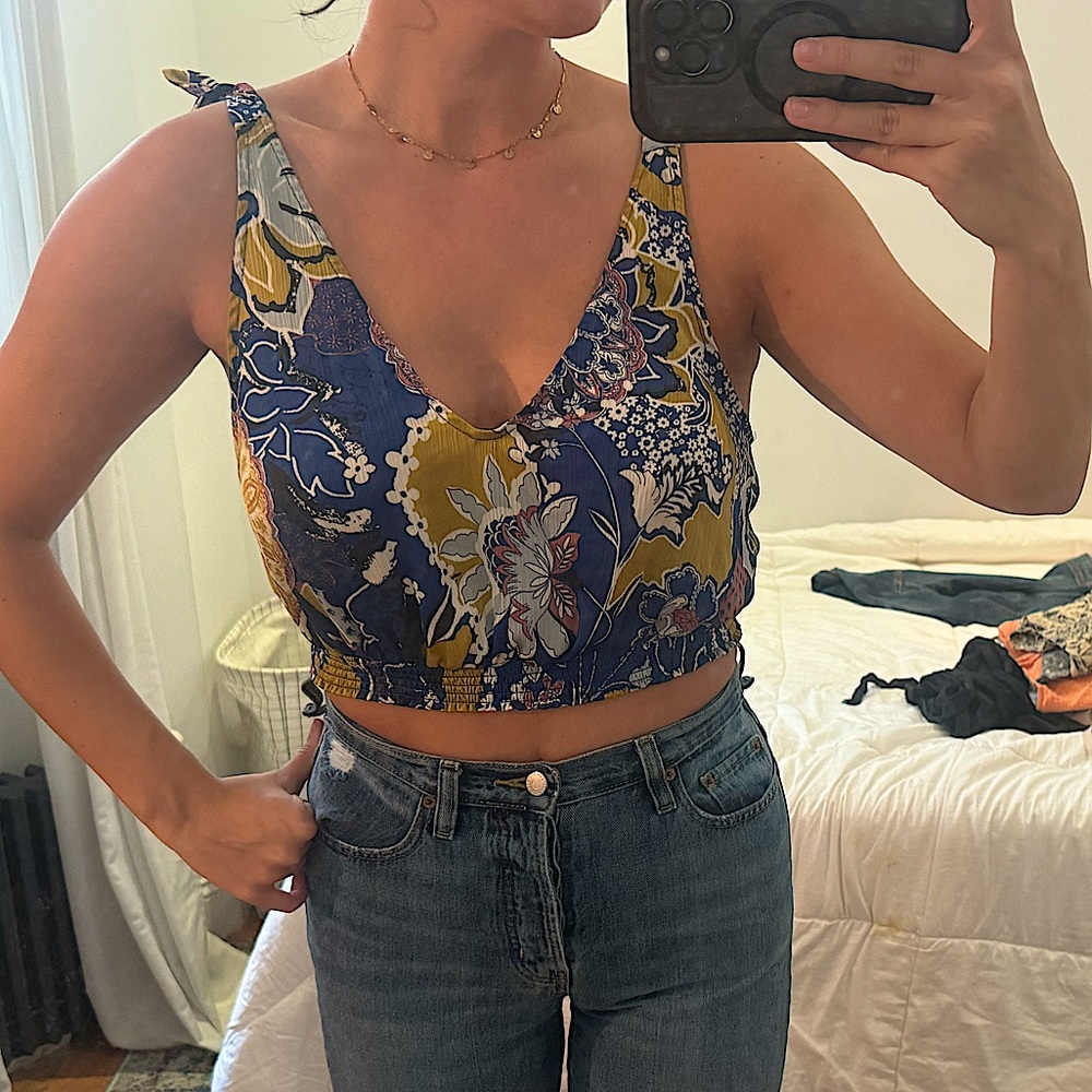 Free People Floral Crop Top